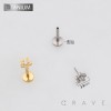 3D CENTER CZ STAR FLOWER TOP THREADLESS PUSH IN ASTM F136 IMPLANT GRADE TITANIUM LABRET SET